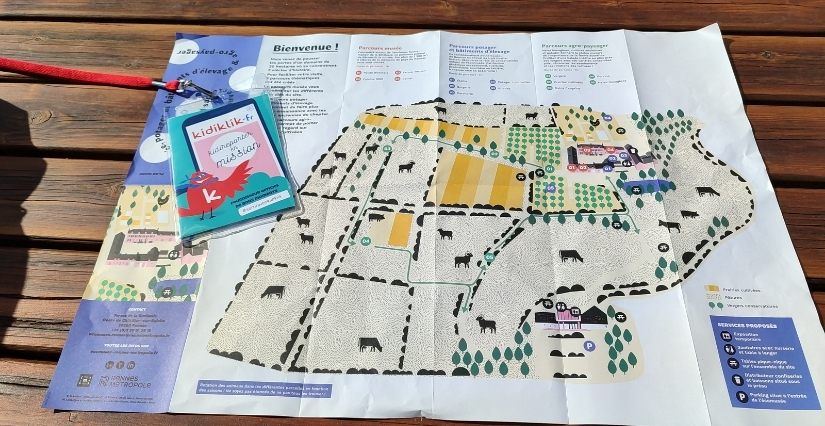 Plan des 3 parcours extérieurs de l'Ecomusée de la Bintinais à Rennes à parcourir avec les enfants