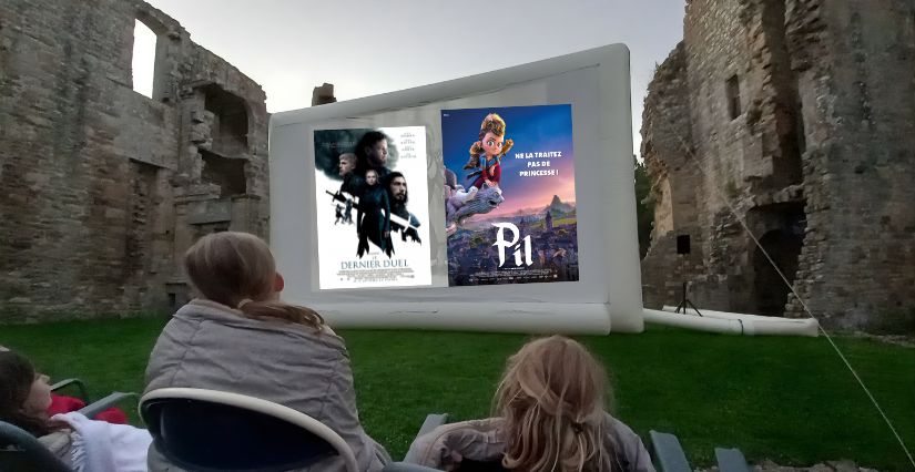 le ciné marmot dans la cour du Château de la Hunaudaye avec les enfants pour les vacances d'été 2026