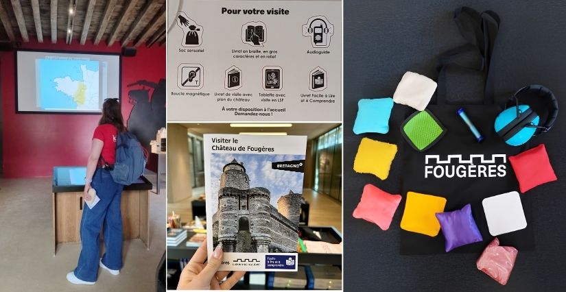Les outils qui aident à adapter la visite du château à tous les publics d'enfants et d'adultes.
