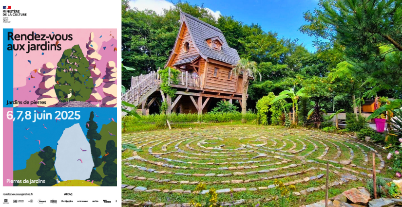 © Laurence Dujardin et David Bourgeois Découverte du Labyrinthe de pierre en famille, Rendez-vous aux Jardins "Zen du Quistillic", à Saint Guen Guerlédan
