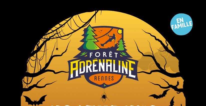 Halloween en nocturne dans les arbres chez Forêt Adrénaline, Rennes