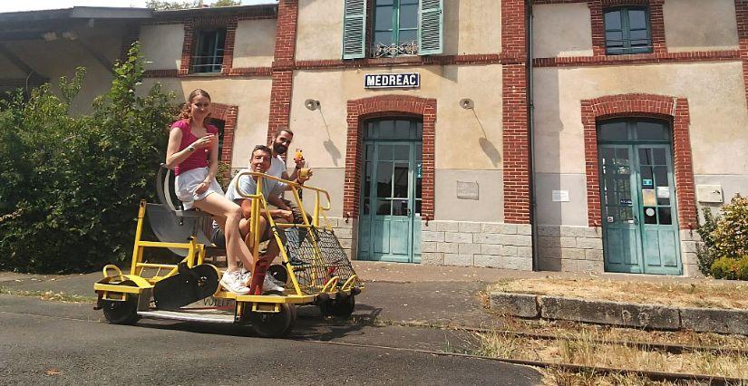 Soirées Apéro’Rails en famille à la Gare vélo-rail près de Rennes, balade + apéritif à Médréac 