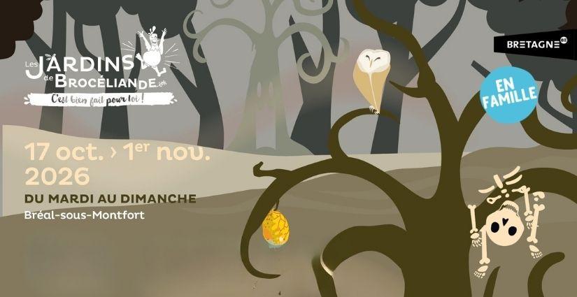 Les Jardins ensorcelés 2026 pour Halloween aux Jardins de Brocéliande près de Rennes